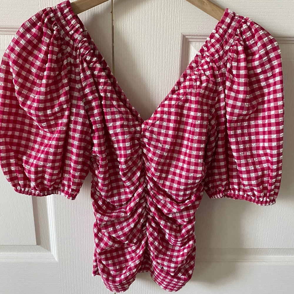 BNWT Ganni Seersucker Top (XS/S)